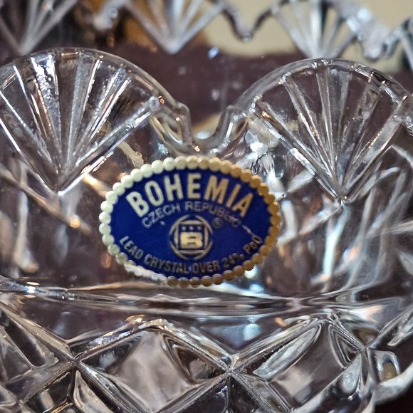 Bohemia Crystal Czech Republic Candy Bowl Gorgeous CUT (LEAD CRYSTAL) - Picture 4 of 7